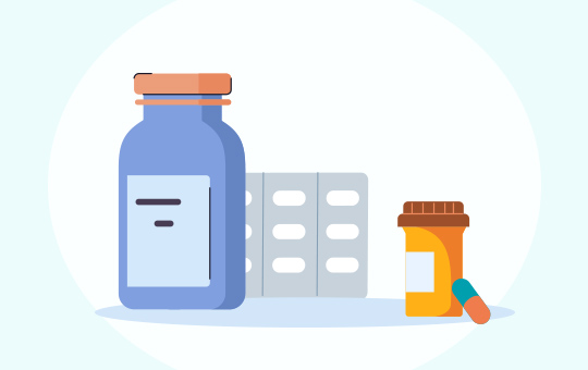 An illustration of medication containers
